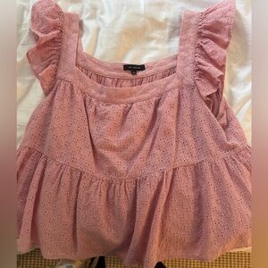 En Saison Pink Eyelet Top